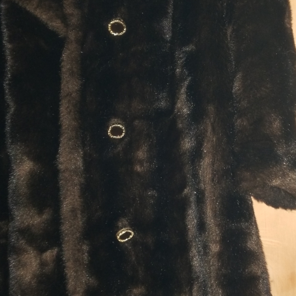 Finkel's dark brown faux fur gentle worn coat - Picture 2 of 5